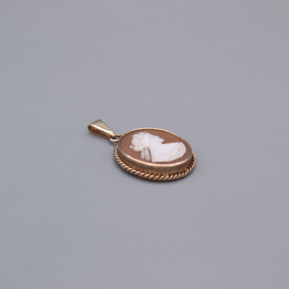 Art Deco Gold Filled Shell Cameo Pendant or Brooch - Picture 3 of 8